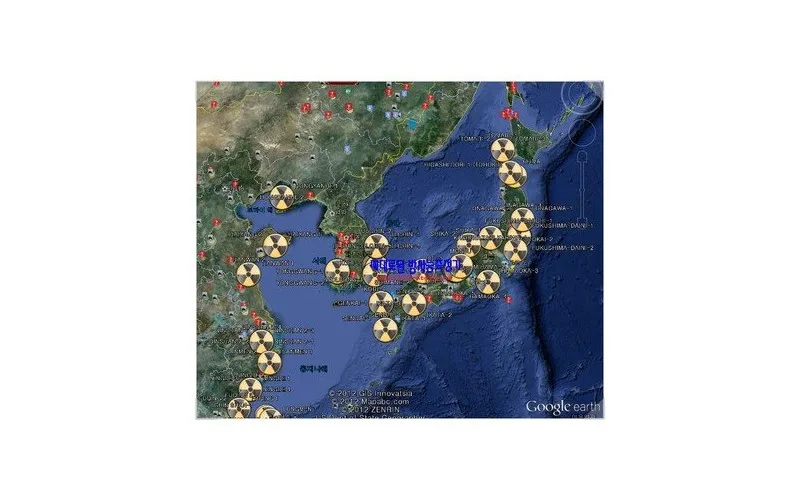 원자력 발전소에 포위되어 있는 한반도?